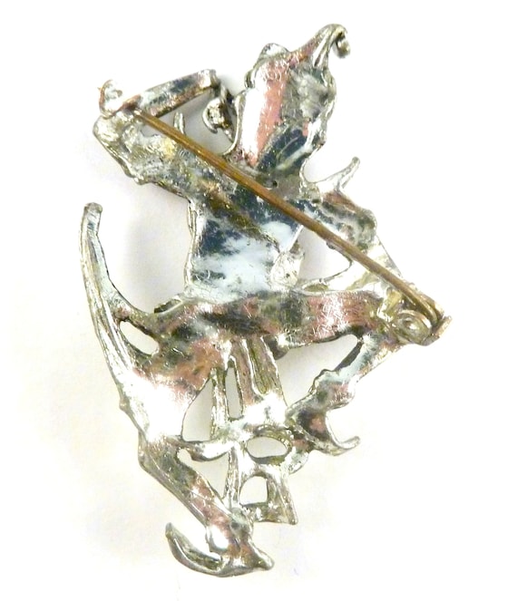 Broche Danseuse En Argent Massif - Style Relief, Asie Du Sud-Est, Vintage Années 1950-1970
