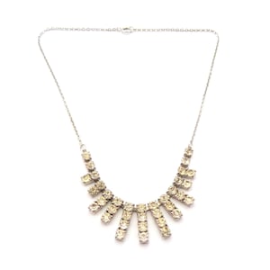 Vintage Rhinestone Set Geometric Fringe Drop Design Choker Necklace, 50s Jewellery