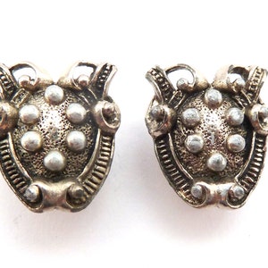 Vintage Earrings Heraldic Shield Design Retro Clip Ons By Jewelcraft, 50s Jewellery.