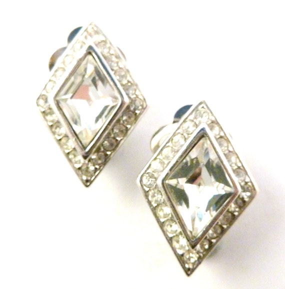 Vintage Earrings, Attwood And Sawyer Rhinestone S… - image 3