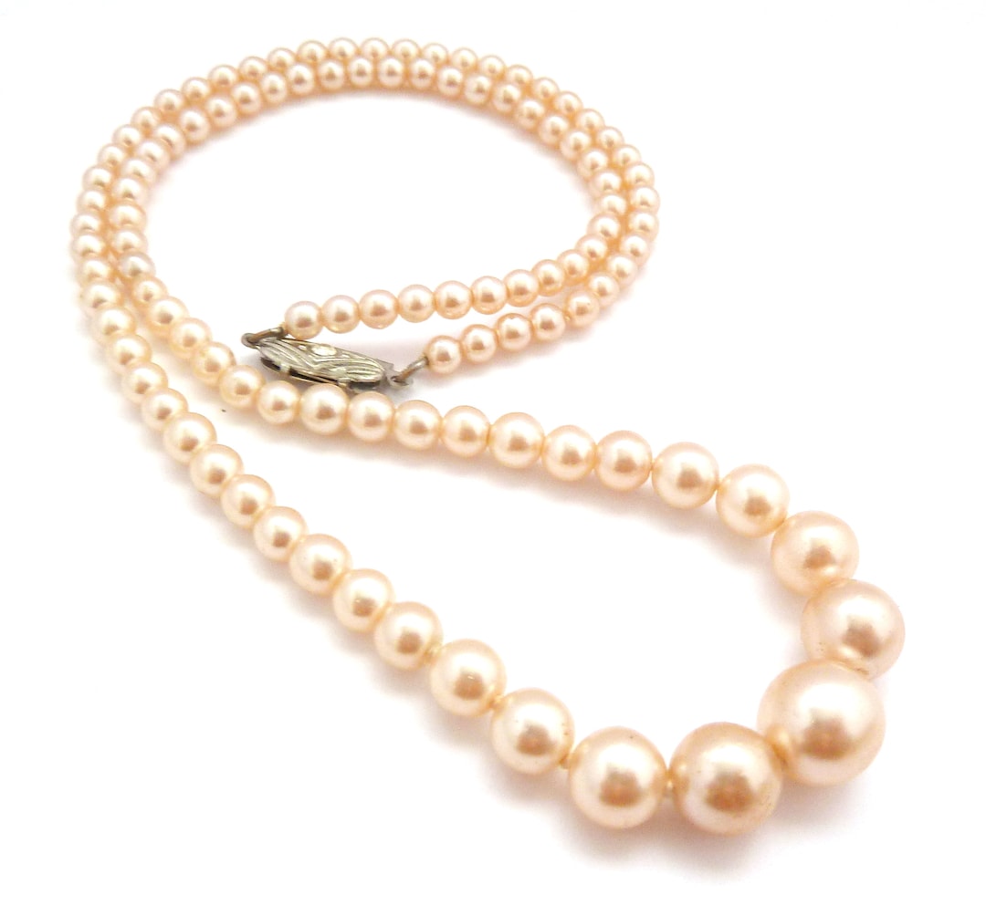 Vintage Short Faux Pearl Necklace by Damart, 50s 60s Jewellery. Etsy