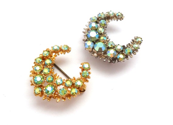 Two Vintage Mid Century Aurora Borealis Rhineston… - image 4