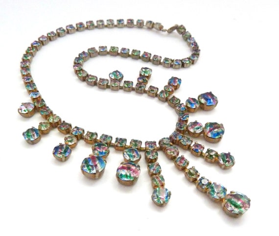 Vintage Rainbow Iris Glass Rhinestone 