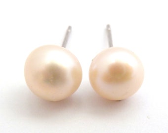 Sterling Silver Cultured Pearl Earrings, 90s Jewellery