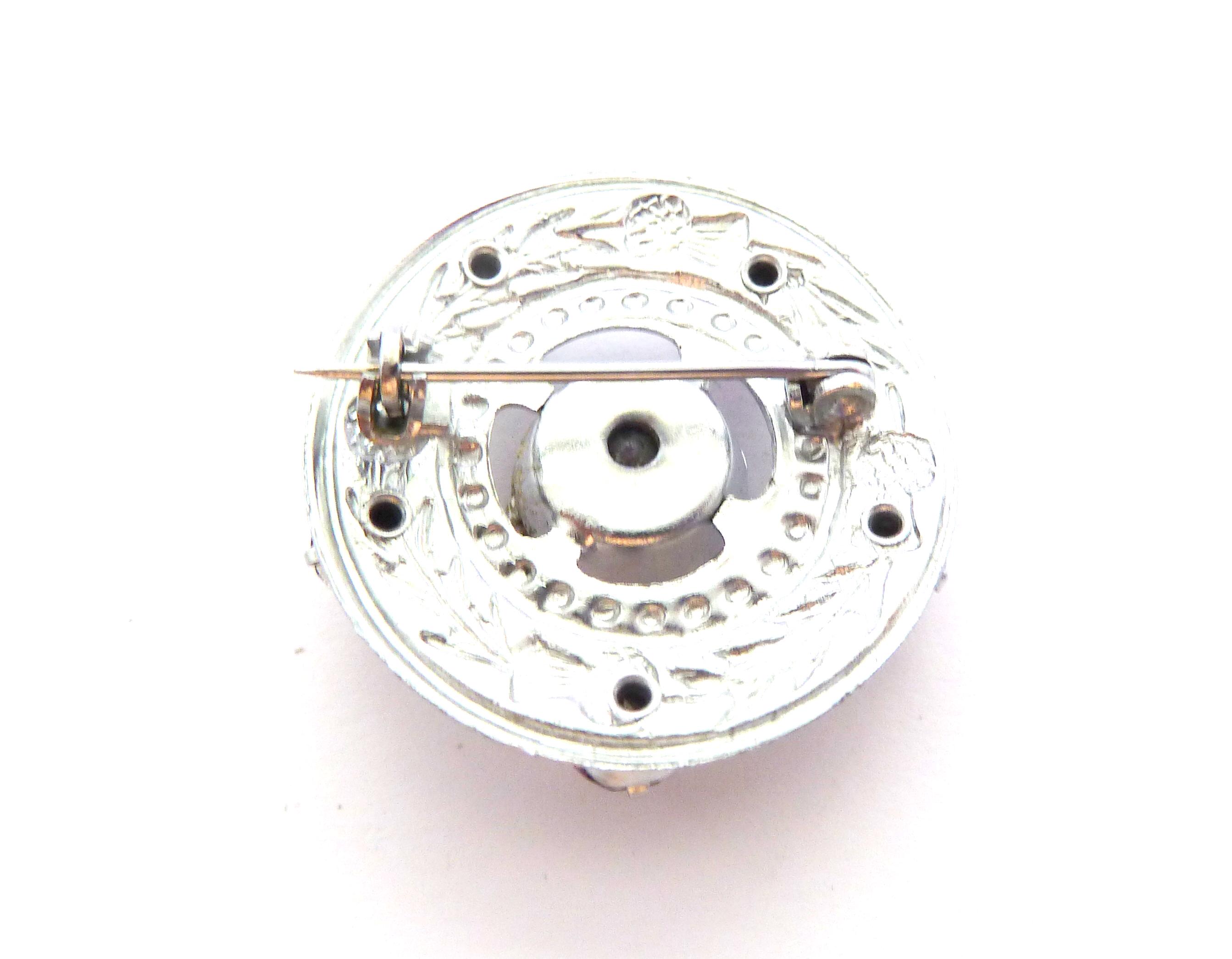 ヴィンテージ スコットランド アザミ ブローチ：フェイクアメジスト