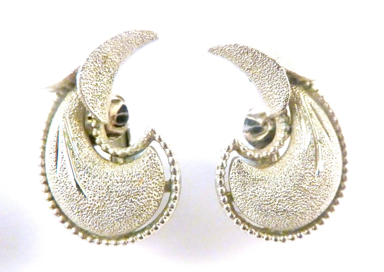 Vintage Earrings Kitsch Textured Pear Fruit Style Curving Etsy UK