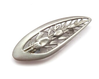 Vintage Large Pewter Whins Gorse Flower Brooch By Ceard Of Scotland, 60s 70s Jewellery