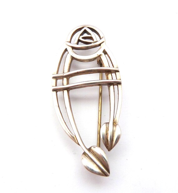 Vintage Rennie Mackintosh Sterling Silver Glasgow Rose and Cicely