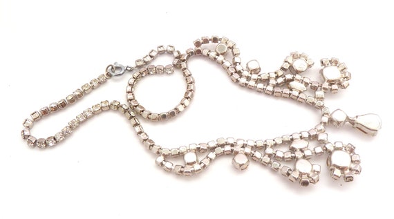 Vintage Necklace, Ornate Crystal Rhinestone Set A… - image 6