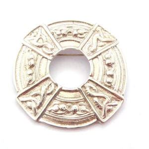 Vintage Large Celtic Knot Work Detailed Shield Design Brooch, 90s Jewellery.