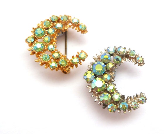 Two Vintage Mid Century Aurora Borealis Rhineston… - image 2