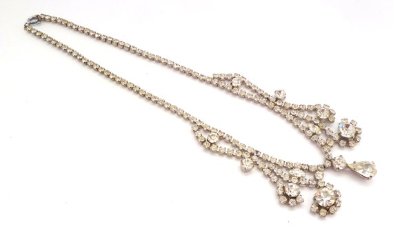 Vintage Necklace, Ornate Crystal Rhinestone Set A… - image 4