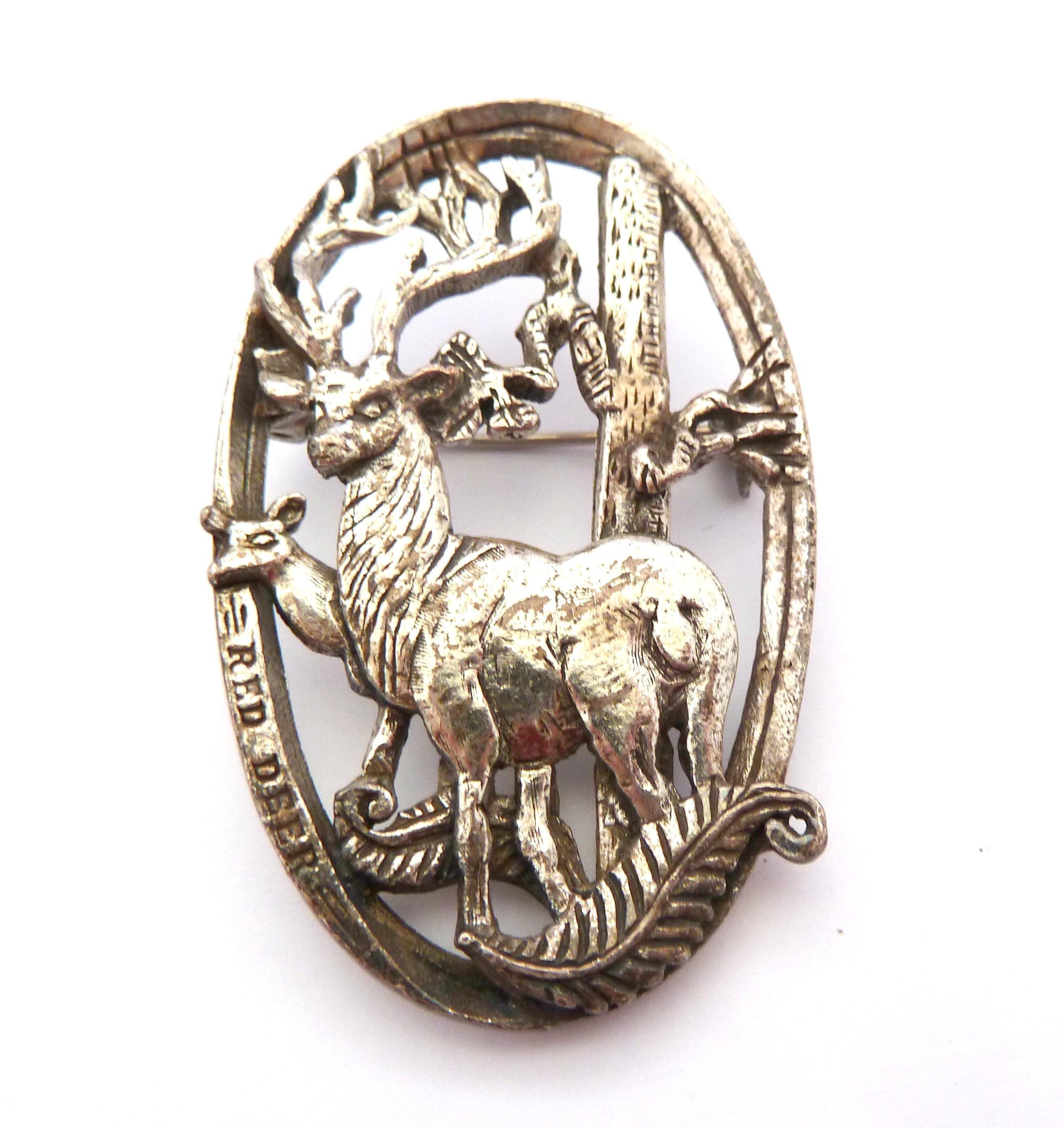 イギリス製MIRACLEヴィンテージブローチstag/deer 牡鹿