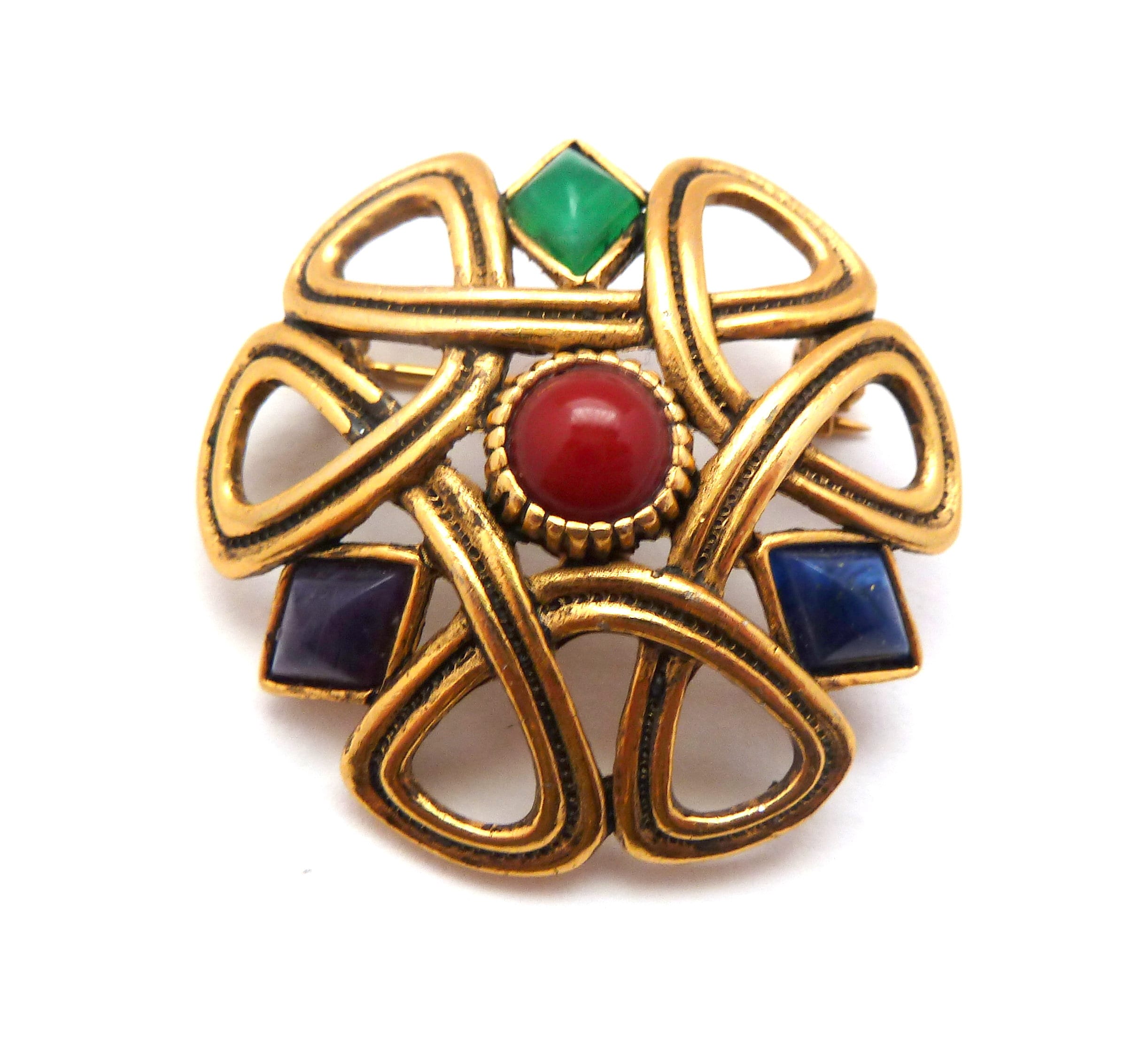Broche Vintage Skalli Paris - Métal Et Lucite Des Années 90 - Old Brooch