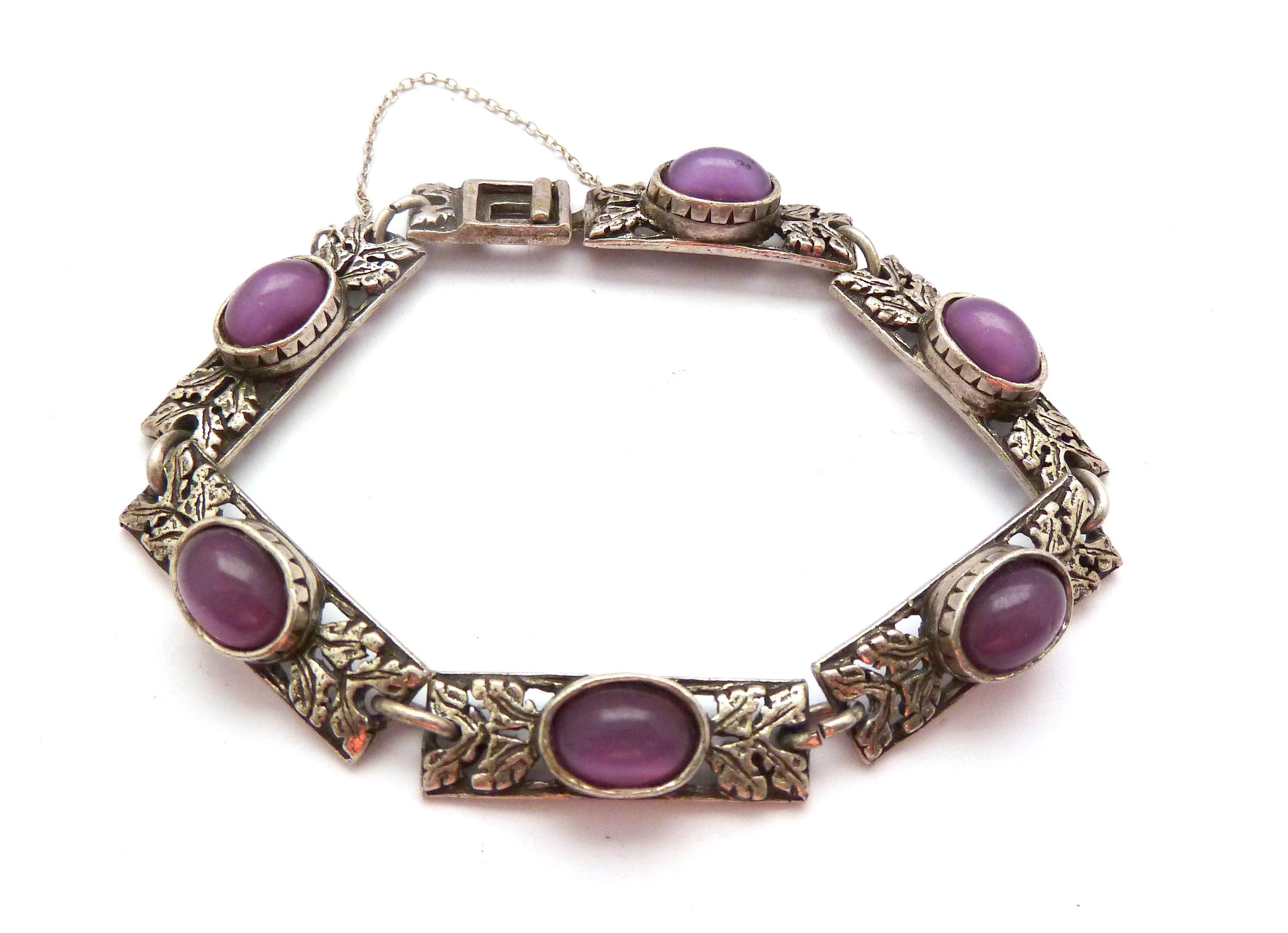 Vintage Pink Stone Bracelet, Miracle Bracelet. 1970s Boho