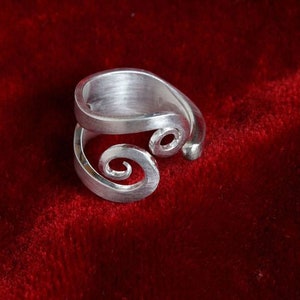 Ring made of cheese skewers - jewelry silver cutlery R46