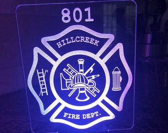 Custom Fire Department Logo LED Desktop Light