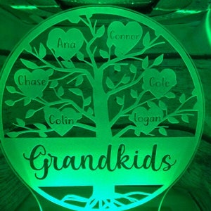 Personalisierte Grandkids LED-Licht