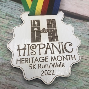 Custom Design .  Hispanic Heritage .  Wood Medal . Wood Awards .  Hand Finished .