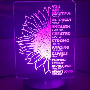 Flower  Bible Verses Encouragement LED Light