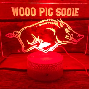 Wooo Pig Sooie Arkansas Razorbacks LED Light