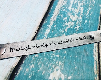 Personalized Name Leather Cuff Bracelet.