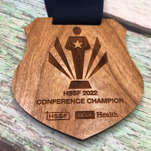 Custom Design . Cherry . Wood Medal .