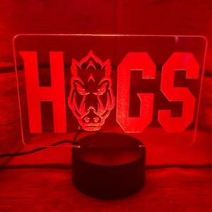 HOGS Arkansas Razorback LED Desktop Light