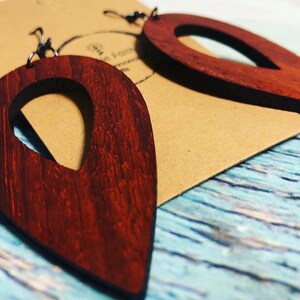 Exoctic Wood Upside Down Teardrop Earring
