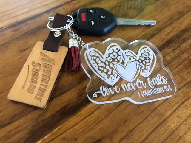 Love Never Fails {Acrylic Keychain} Love Never Fails {Acrylic Keychain}