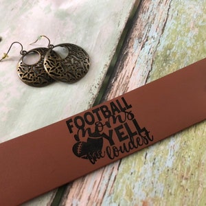 Football Mom Leather Cuff Bracelet