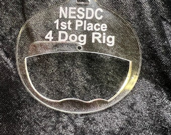 Custom Design . Acrylic Medal .   Laser Engraved . Hand Finished . Awards . Personalized .