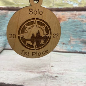 Custom Designed Laser Engraved Wood Medal