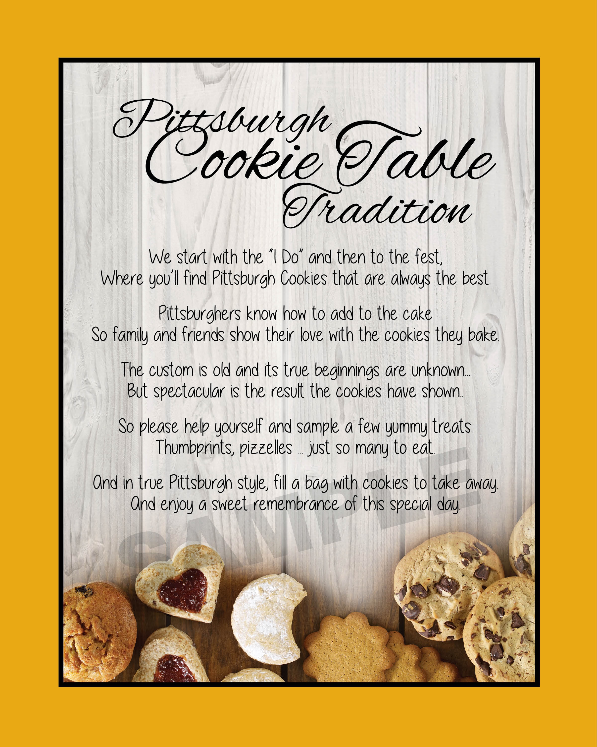 Pittsburgh Cookie Table Sign Etsy