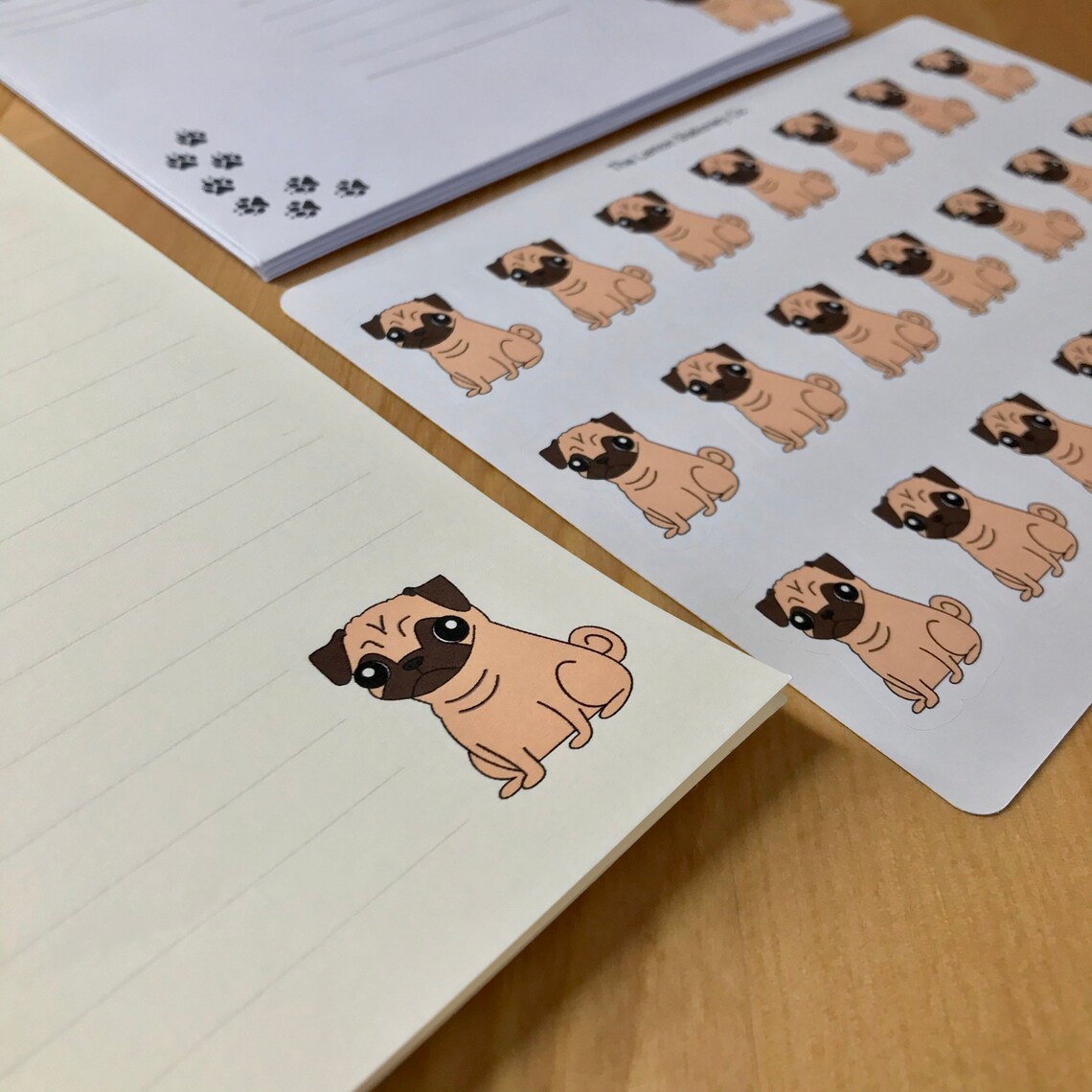 Pug Dog Unique Stationery Set Letter Writing Paper &amp; | Etsy