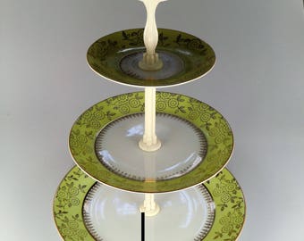 Floral Oriental Vintage Mason/'s Ironstone /'Chinese Garden/' Small Cake StandBonbon Dish