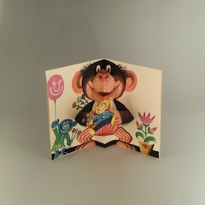 Boho Czech Vojtech Kubasta Biglietto dei desideri Decorazione in carta Visualizza pop-up Leporello MOLTO RARO