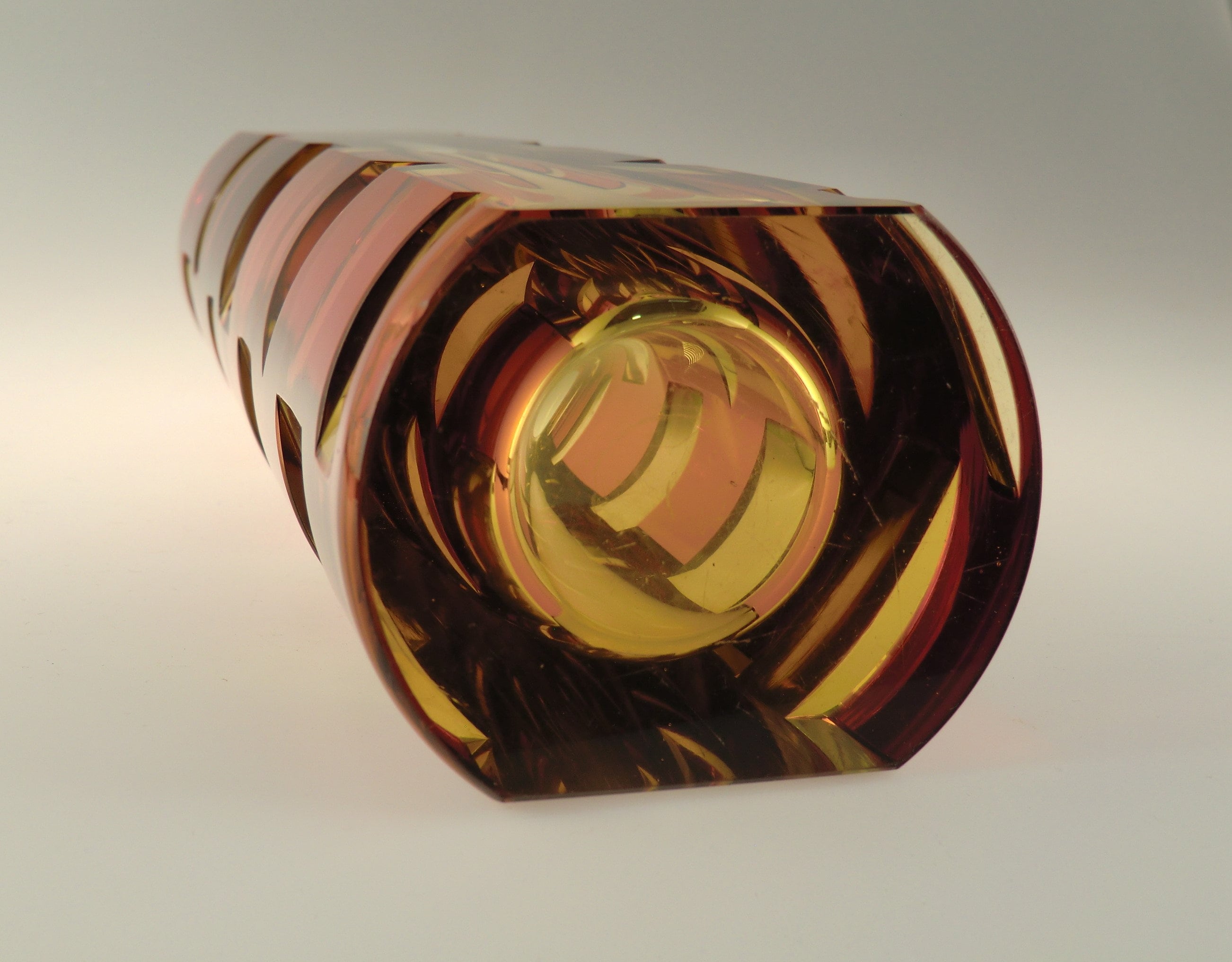 Bohemian Czech Art Glass Borocrystal Exbor Dual Vase by