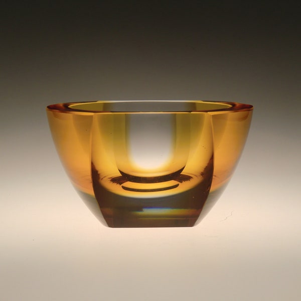 Bohemian Czech Art Glass Cut  Bowl by Karel Wunsch for Exbor