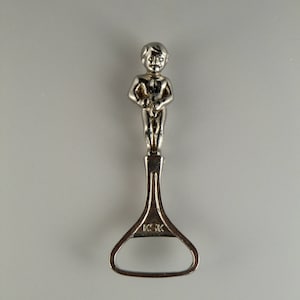 Bohemian Czech Czechoslovakian Advertising Collectible Metal Bottle Opener with Brussels Raving Baby Boy