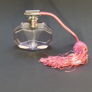 Bohemian Czech Moser style Art Deco Violet Glass Perfume Bottle