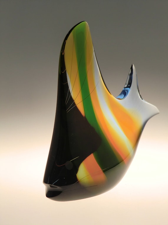 Buy Bohemian Czech Novy Bor Exbor Amazing Art Glass Sculpture Fish