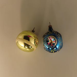 Bohemian Czech Vintage Christmas Glass Ornaments Hand Blown Hand Painted