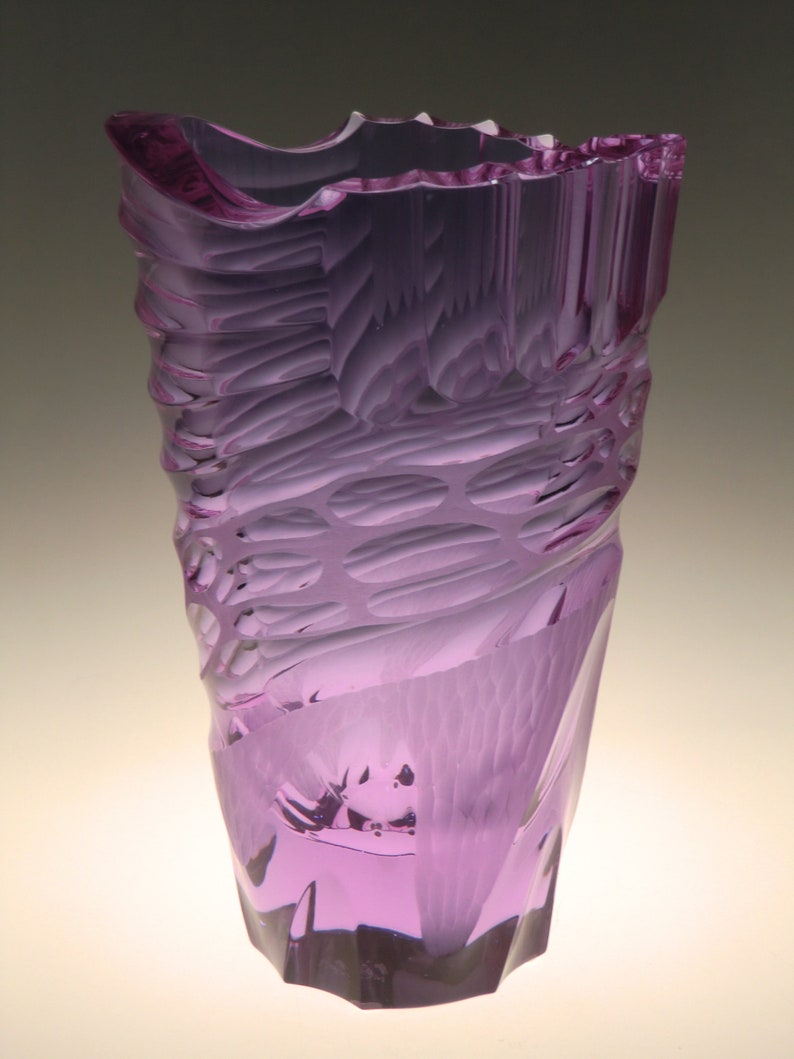 Bohemian Czech Moser Alexandrite Cut Glass Vase Imagination by Lukas Jaburek image 4