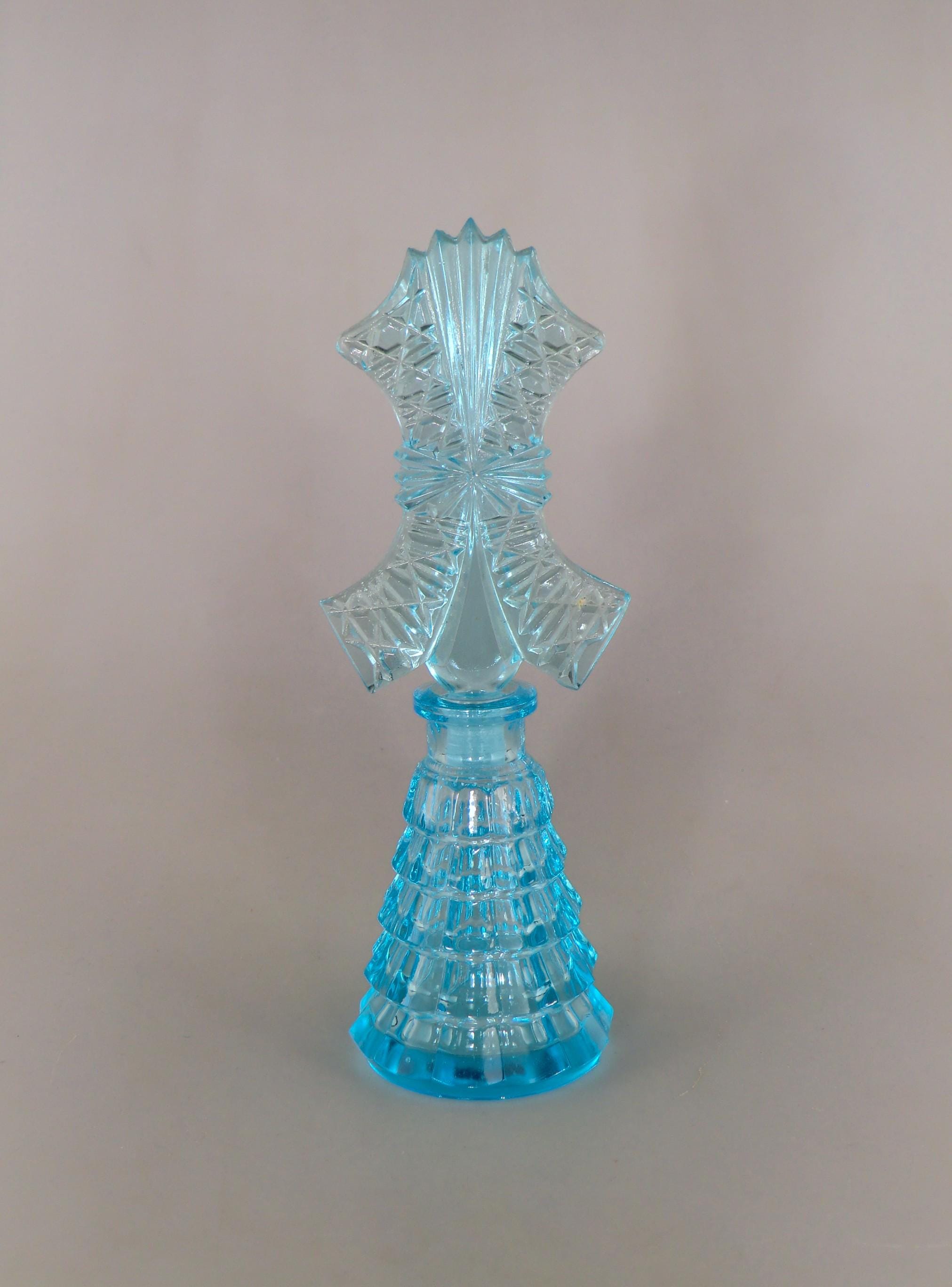 チェコ 香水瓶 コバルトブルーが綺麗 ボヘミアンガラスと他2点 コバルト