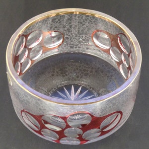 Czech Bohemian Lead Crystal Cut Glass Bowl Dish image 2