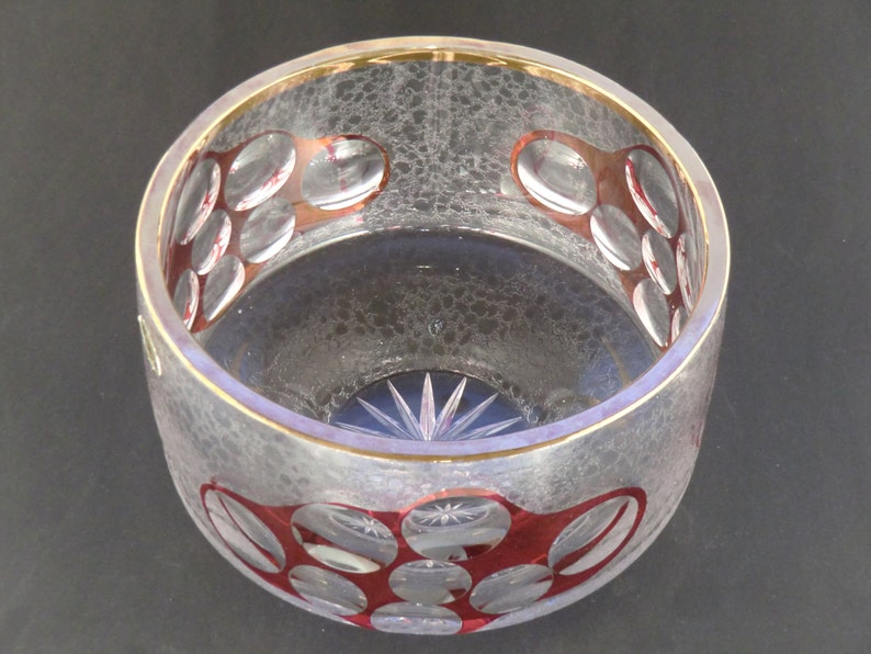 Czech Bohemian Lead Crystal Cut Glass Bowl Dish image 2