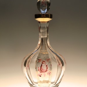 Bohemian Czech Moser Art Deco Glass Perfume Bottle Flacon