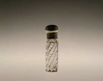 Bohemian Czech Art Nouveau  Glass Mini Perfume Bottle Flacon