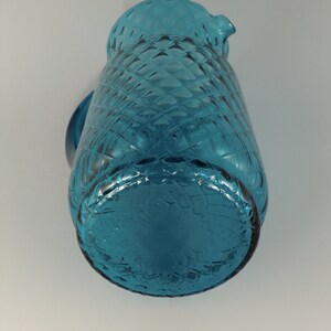 Bohemian Czech Art Glass Blue Pitcher Jug image 5